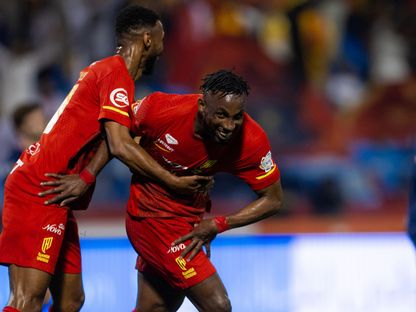 احتفال جوليان كينونيس مهاجم القادسية بتسجيل هدف في مرمى الفيحاء بالدوري السعودي - 14 يناير 2026 - X/@Alqadsiah