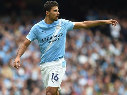 رودري هيرنانديز من مباراة مانشستر سيتي وتوتنهام بالدوري الإنجليزي الممتاز - 23 أغسطس 2025 - Reuters