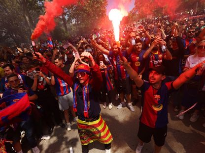 جمهور برشلونة قبل مواجهة ريال مدريد بالدوري الإسباني - 11 مايو 2025 - Reuters