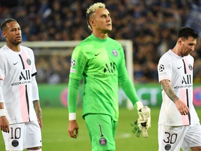 حسرة ميسي وكيلور نافاس ونيمار في مباراة سابقة لباريس سان جيرمان - Reuters