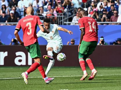 كيليان مبابي يسجل هدفاً لفرنسا ضد المغرب في ربع نهائي كأس العالم 2026 - 9 يوليو 2026 - Reuters