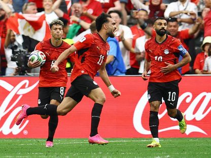 مصطفى زيكو يحتفل بهدف مصر أمام نيوزيلندا بكأس العالم - 21 يونيو 2026 - Reuters