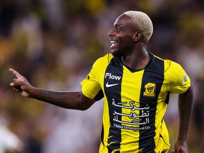 احتفال جورج إيلينيكنا مهاجم الاتحاد بتسجيل هدف في مرمى النصر بالدوري السعودي - 5 سبتمبر 2026 - X/@ittihad