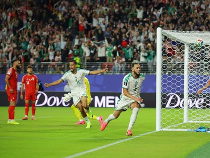 أمين غويري يحتفل بهدفه في مباراة الأردن والجزائر بكأس العالم - 23 يونيو 2026 - Reuters