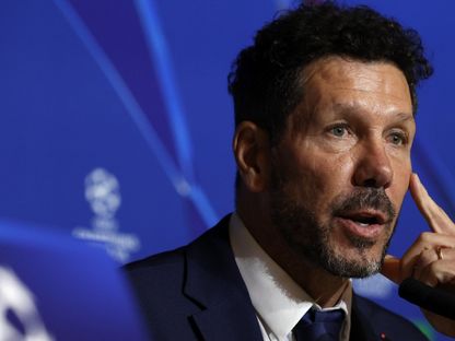 مدرب أتلتيكو مدريد دييغو سيميوني في المؤتمر الصحفي التقديمي لإياب ثمن نهائي دوري أبطال أوروبا أمام ريال مدريد 11-3-2025 - Atleti/x