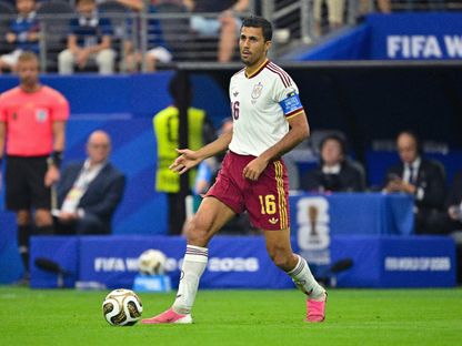 رودري خلال مباراة بين فرنسا وإسبانيا في كأس العالم - 14 يوليو 2026 - Jerome Miron-Imagn Images