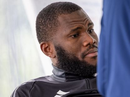 فرانك كيسي لاعب الأهلي في حصة تدريبية - 16 يوليو 2025 - X/@ALAHLI_FC