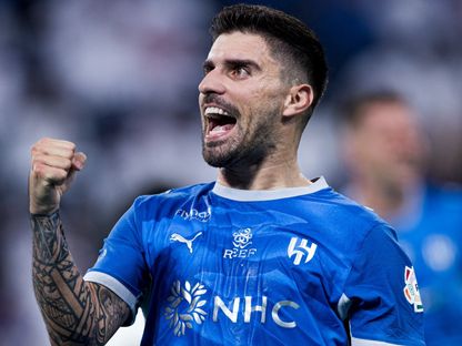 احتفال روبن نيفيز لاعب الهلال بتسجيل هدف في مرمى الفيصلي بالدوري السعودي - 14 أغسطس 2026 - X/@Alhilal_FC