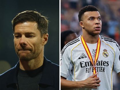 لاعب ريال مدريد كيليان مبابي والمدرب تشابي ألونسو في صورة مُركبة - الشرق