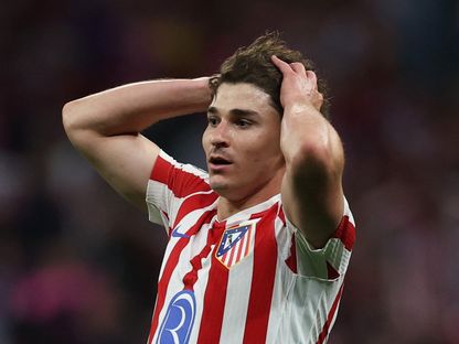 خوليان ألفاريز خلال مباراة أتلتيكو مدريد وأرسنال بدوري أبطال أوروبا - 29 أبريل 2026 - Reuters