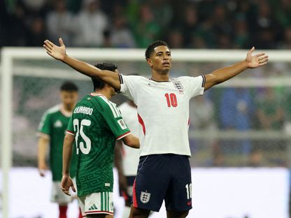 جود بيلينغهام لاعب إنجلترا يحتفل بهدفه أمام المكسيك بكأس العالم - 6 يوليو 2026 - Reuters