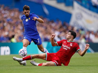 بيدرو نيتو لاعب تشيلسي خلال مواجهة ريال سوسيداد في مباراة ودية - 15 أغسطس 2026 - Reuters
