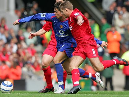 كريستيانو رونالدو وستيفن جيرارد من ديربي مانشستر يونايتد وليفربول - 18 سبتمبر 2005 - Reuters