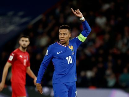 كيليان مبابي قائد منتخب فرنسا خلال مواجهة أذربيجان في تصفيات كأس العالم 2026 - 10 أكتوبر 2025 - Reuters