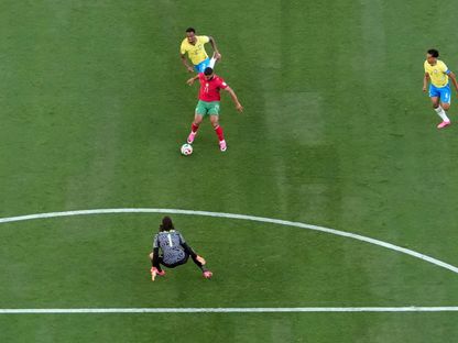 إسماعيل صيباري يسجل الهدف الأول للمغرب ضد البرازيل - 13 يونيو 2026 - Reuters