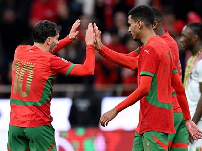 احتفال لاعبي المغرب بتسجيل هدف في مرمى مالي بكأس إفريقيا - 26 ديسمبر 2025 - X/@@ariyadhiah