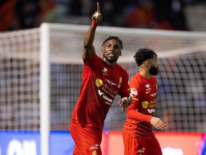 احتفال المكسيكي جوليان كينيونيس نجم القادسية بتسجيل هدف في مرمى الاتحاد بالدوري السعودي - 22 يناير 2026 - fb/@نادي القادسية السعودي