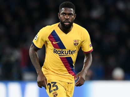 صامويل أومتيتي خلال مباراة بين برشلونة ونابولي في دوري أبطال أوروبا - 25 فبراير 2020 - NurPhoto via AFP