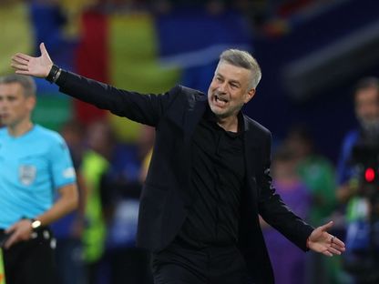 إدوارد يوردانيسكيو مدرب منتخب رومانيا في مواجهة بلجيكا في "يورو 2024" - 22 يونيو 2024 - Reuters
