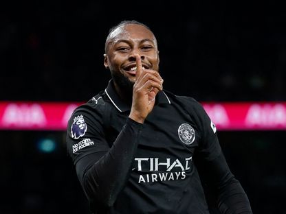 لاعب مانشستر سيتي الجديد أنطوان سيمينيو يحتفل بهدفه في مرمى توتنهام في الدوري الإنجليزي الممتاز - 1 فبراير 2026 - Reuters