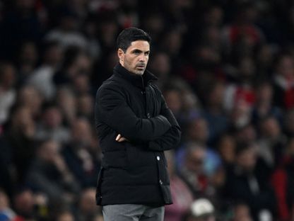 ميكيل أرتيتا مدرب أرسنال خلال مواجهة أولمبياكوس في دوري أبطال أوروبا - 1 أكتوبر 2025 - Reuters