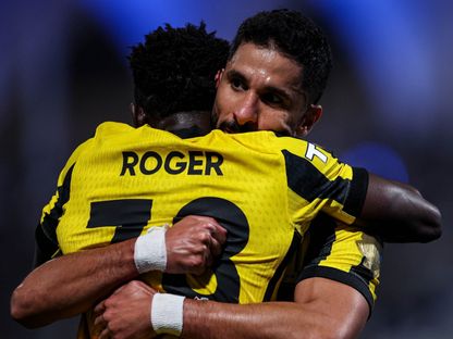 احتفال صالح الشهري مهاجم الاتحاد بتسجيل هدف في مرمى الفتح بالدوري السعودي - 29 يناير 2026 - X/@ittihad