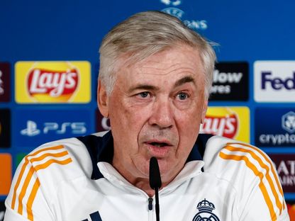 المدير الفني لريال مدريد، كارلو أنشيلوتي خلال الندوة الصحفية التي تسبق مباراة ناديه ضد ستالزبورغ في دوري أبطال أوروبا/ 21 يناير 2025 - x/ Real madrid