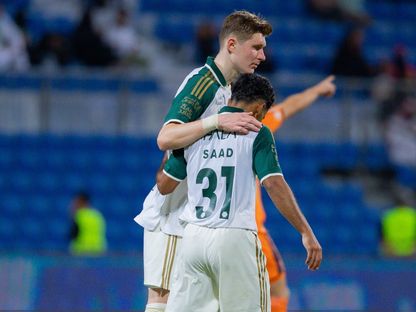 الأوكراني أرتيم بوندارينكو لاعب الأهلي يحتفل بهدفه في شباك الفيحاء في دوري روشن السعودي - 19 أكتوبر 2026 - @ALAHLI_FC