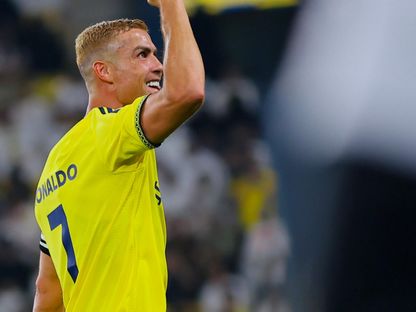 احتفال كريستيانو رونالدو نجم النصر بهدفه في مرمى التعاون بالدوري السعودي - 28 أغسطس 2025 - X/@AlNassrFC