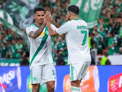 احتفال لاعبي الأهلي بتسجيل هدف في مرمى الدحيل بدوري أبطال آسيا للنخبة - 13 أبريل 2026 - X/@@ALAHLI_FC