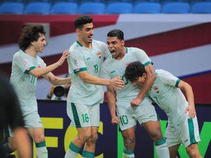 لاعبو منتخب العراق يحتفلون بتسجيل هدف في مرمى فيتنام بربع نهائي كأس آسيا تحت 23 عاماً- 2024 - Fb/@Iraq Football Association