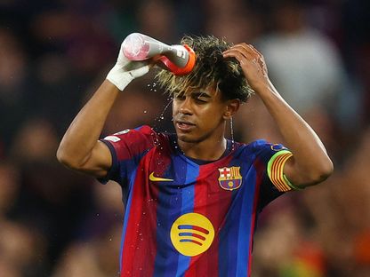 نجم برشلونة لامين يامال خلال مواجهة فينورد في دوري أبطال أوروبا - 9 سبتمبر 2026 - Reuters