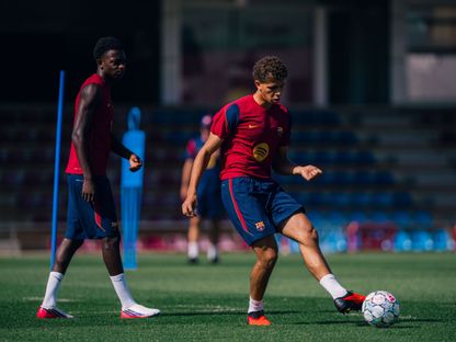 حمزة عبد الكريم خلال تدريب لبرشلونة - 7 سبتمبر 2026 - fcbarcelona.es