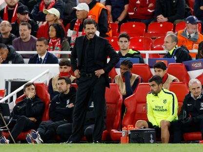دييغو سيميوني مدرب أتلتيكو مدريد خلال مواجهة ليفربول - 9 سبتمبر 2026 - Reuters