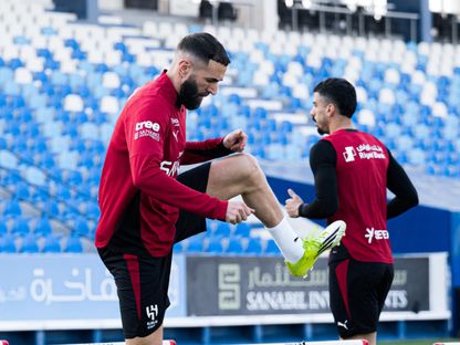 كريم بنزيما خلال تدريب للهلال - 3 فبراير 2026 - X/@Alhilal_FC