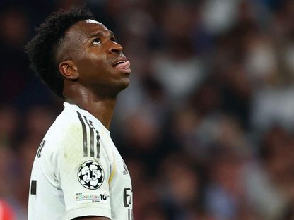 فينيسيوس جونيور يتحسر على ضياع هدف في مباراة ريال مدريد وبايرن ميونيخ بدوري أبطال أوروبا - 7 أبريل 2026 - Reuters