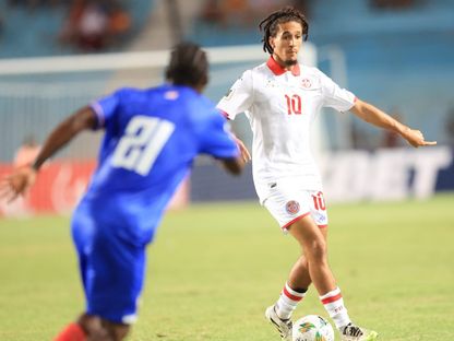 حنبعل المجبري في مباراة تونس ضد ليبيريا بتصفيات كأس العالم 2026 - 4 سبتمبر 2025 - FB/@Équipe Nationale Tunisienne