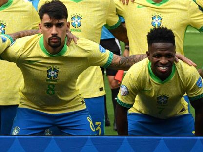 فينسيوس جونيور ولوكاس باكيتا مع منتخب البرازيل - Brazilian media/x