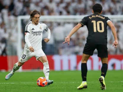 لوكا مودريتش خلال مباراة بين ريال مدريد وفالنسيا - 5 أبريل 2025 - realmadrid.com