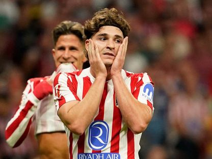 حسرة خوليان ألفاريز بعد ضياع فرصة خلال مباراة أتلتيكو مدريد وفياريال بالدوري الإسباني 13 سبتمبر 2025 - Reuters