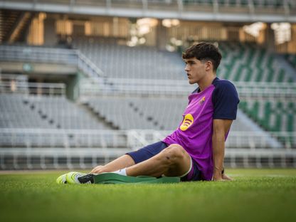 باو كوبارسي مدافع برشلونة في تدريبات النادي الكتالوني بكوريا الجنوبية - 30 يوليو 2025 - X/@FCBarcelona