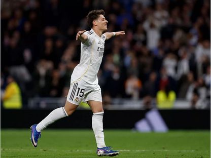 أردا غولر بعد تسجيله هدفاً لريال مدريد في مرمى إلتشي بالدوري الإسباني - 14 مارس 2026 - realmadrid.com