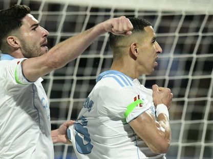 جواد الياميق يحتفل بهدفه في مباراة ريال سرقسطة وإيبار بالدرجة الإسبانية الثانية - 7 فبراير 2026 - X/RealZaragoza