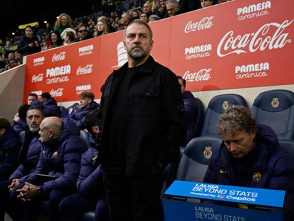 هانزي فليك مدرب برشلونة خلال لقاء فياريال بالدوري الإسباني - 21 ديسمبر 2025 - Reuters