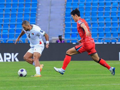 من مواجهة فلسطين وكوريا الجنوبية بتصفيات كأس العالم 2026 - 19 نوفمبر 2024 - FB/@الاتحاد الفلسطيني لكرة القدم