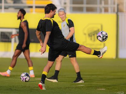 حسام عوار خلال تدريبات الاتحاد قبل مباراة الاتفاق بالدوري السعودي - 12 مايو 2026 - X/ittihad