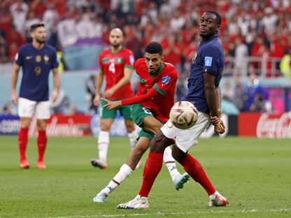 عز الدين أوناحي خلال مباراة المغرب وفرنسا -14 ديسمبر 2023 - Reuters