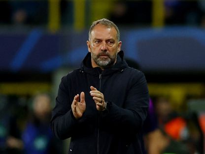 هانزي فليك من مباراة كلوب بروج وبرشلونة بدوري أبطال أوروبا - 5 نوفمبر 2025 - Reuters