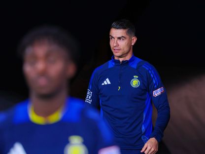 النجم البرتغالي كريستيانو رونالدو قائد النصر في التدريبات - 12 مارس 2025 - X/AlNassrFC