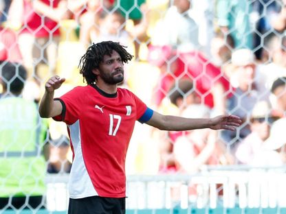 محمد النني قائد منتخب مصر الأولمبي خلال مواجهة المغرب على الميدالية البرونزية في أولمبياد باريس - 8 أغسطس 2024 - Reuters